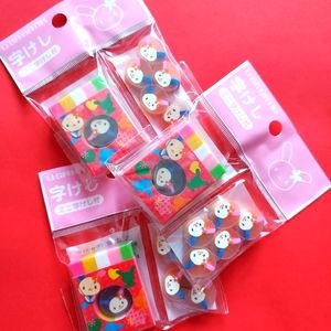 Sanrio Usahana vtg lovely rabbit erasers rubbers decoration rare x3